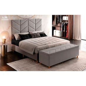 Cabeceira Berlim Casal Queen 156 Cm Suede Meu Sofá Online Cinza