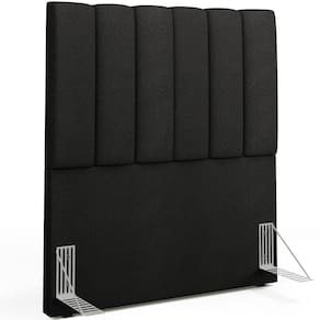 Cabeceira Cama Box Painel Solteiro 100 Cm Dália W01 Poliéster Preto - Lyam