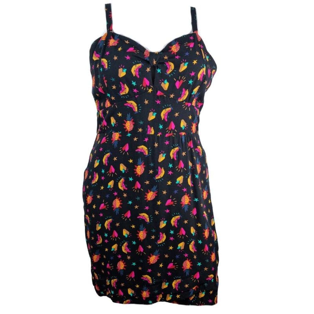 Vestido Doce Atitude Plus Size Preto Banana
