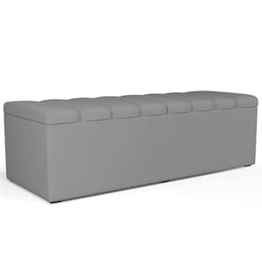 Calçadeira Recamier Baú Casal Queen 160X50 Cm Facto Cinza