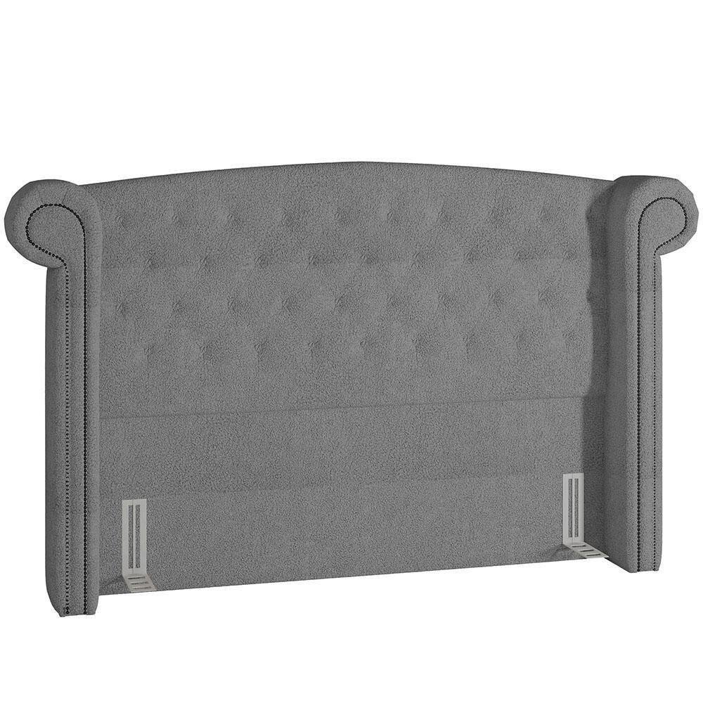 Cabeceira Cama Box Casal 160cm Sofia Bouclê Cinza
