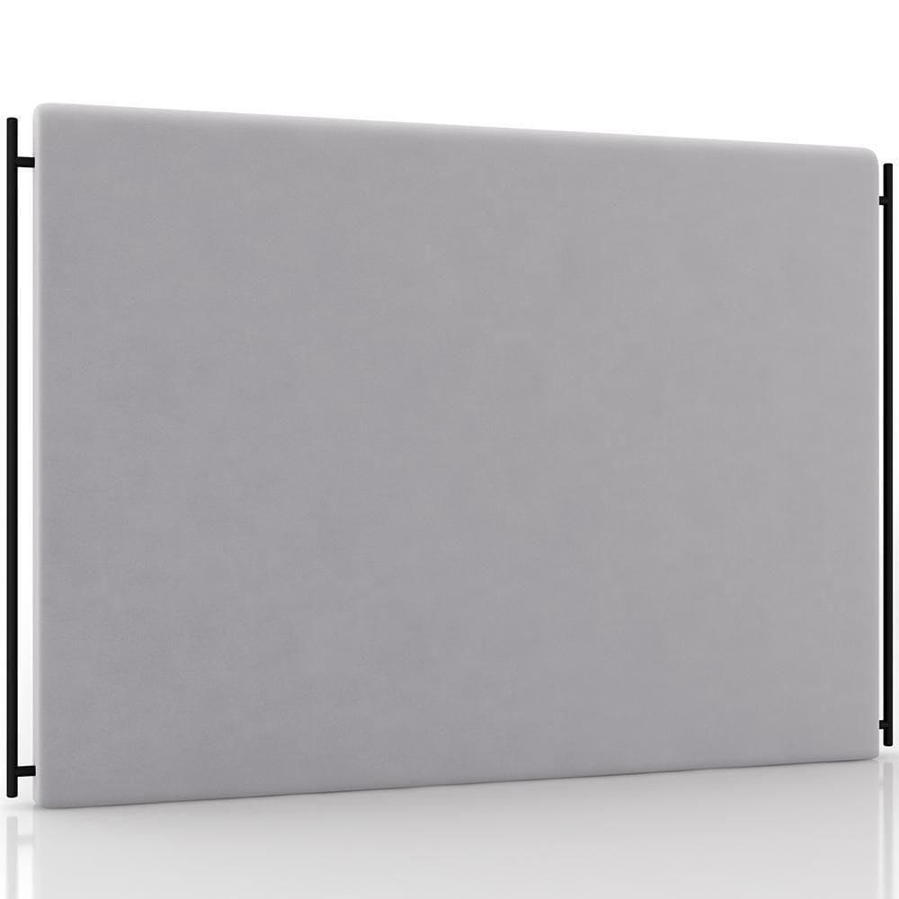 Cabeceira Cama Box Casal 140cm Estofada Goya P05 Veludo Cinza - Lyam Decor