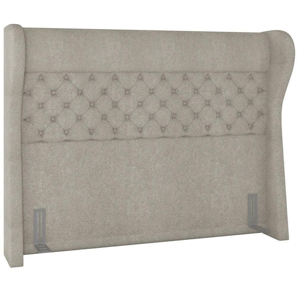 Cabeceira Cama Box King 195 Cm P05 Madrid Bouclê Creme - Lyam Decor
