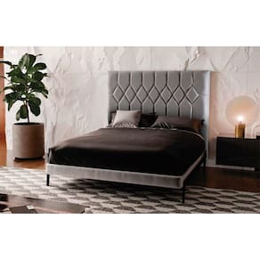 Cabeceira Itália Queen 156 Cm Suede Meu Sofá Online Cinza