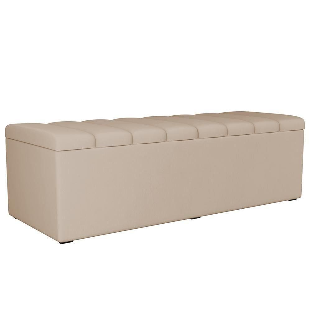Calçadeira Recamier Baú Casal Queen 160X50 Cm Bege