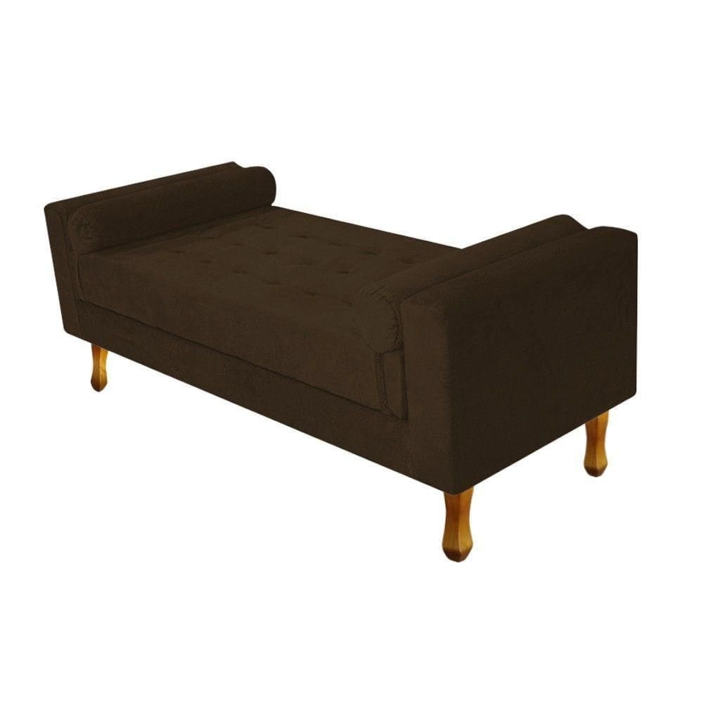 Recamier Félix Solteiro 90Cm Suede Marrom