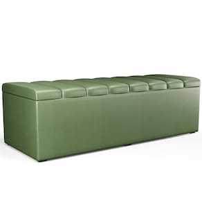 Calçadeira Recamier Baú Casal Queen 160X50 Cm Verde Musgo
