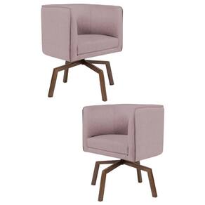 2 Poltronas Ka Madeira Betina B305 Veludo Rosê