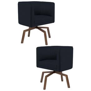 2 Poltronas Ka Madeira Betina C05 Corano Preto