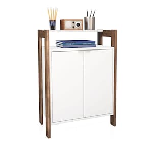 Mesa Baixa Escritório Az1008 Branco/Nogal