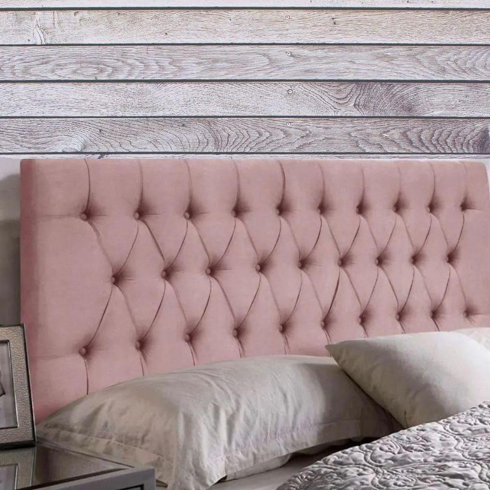 Painel Cabeceira Dubai Para Cama Box-1,58 Mt-veludo Rosa