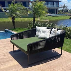 Chaise Quadrada Maldivas Em Corda Náutica Duna Bandeira