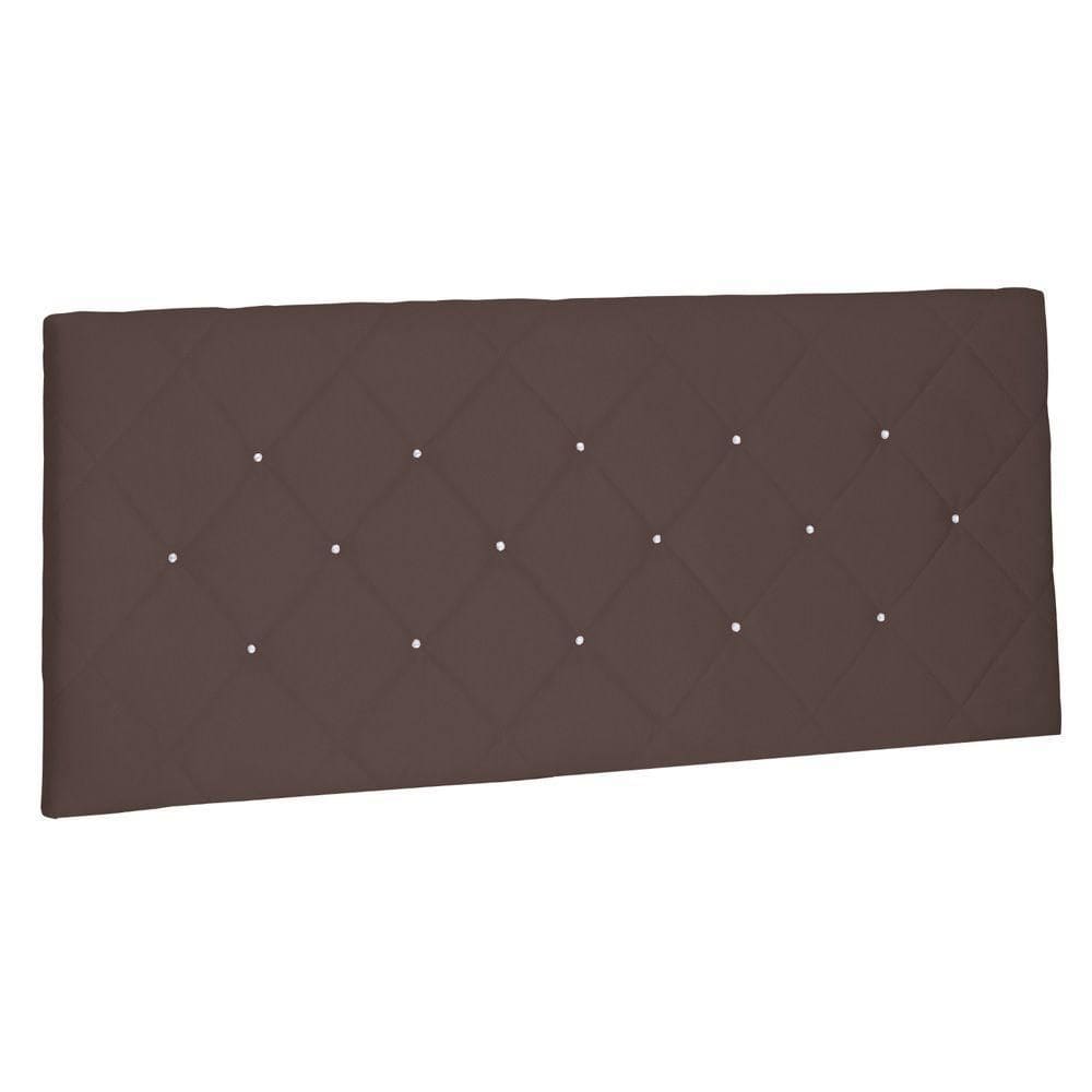 Cabeceira Painel Estofada Box Casal Tânia 140cm Suede Café