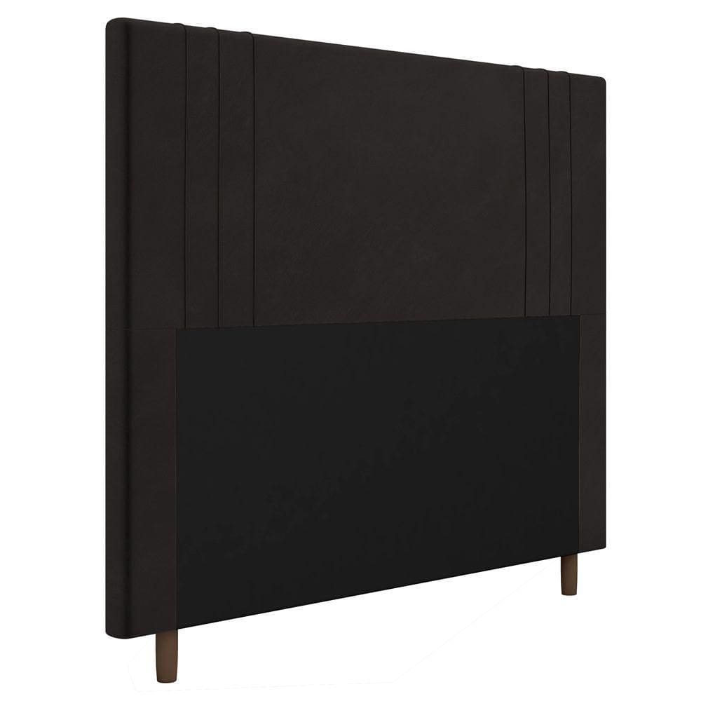 Cabeceira Box Casal Queen Size Ferrara 160cm Suede Marrom