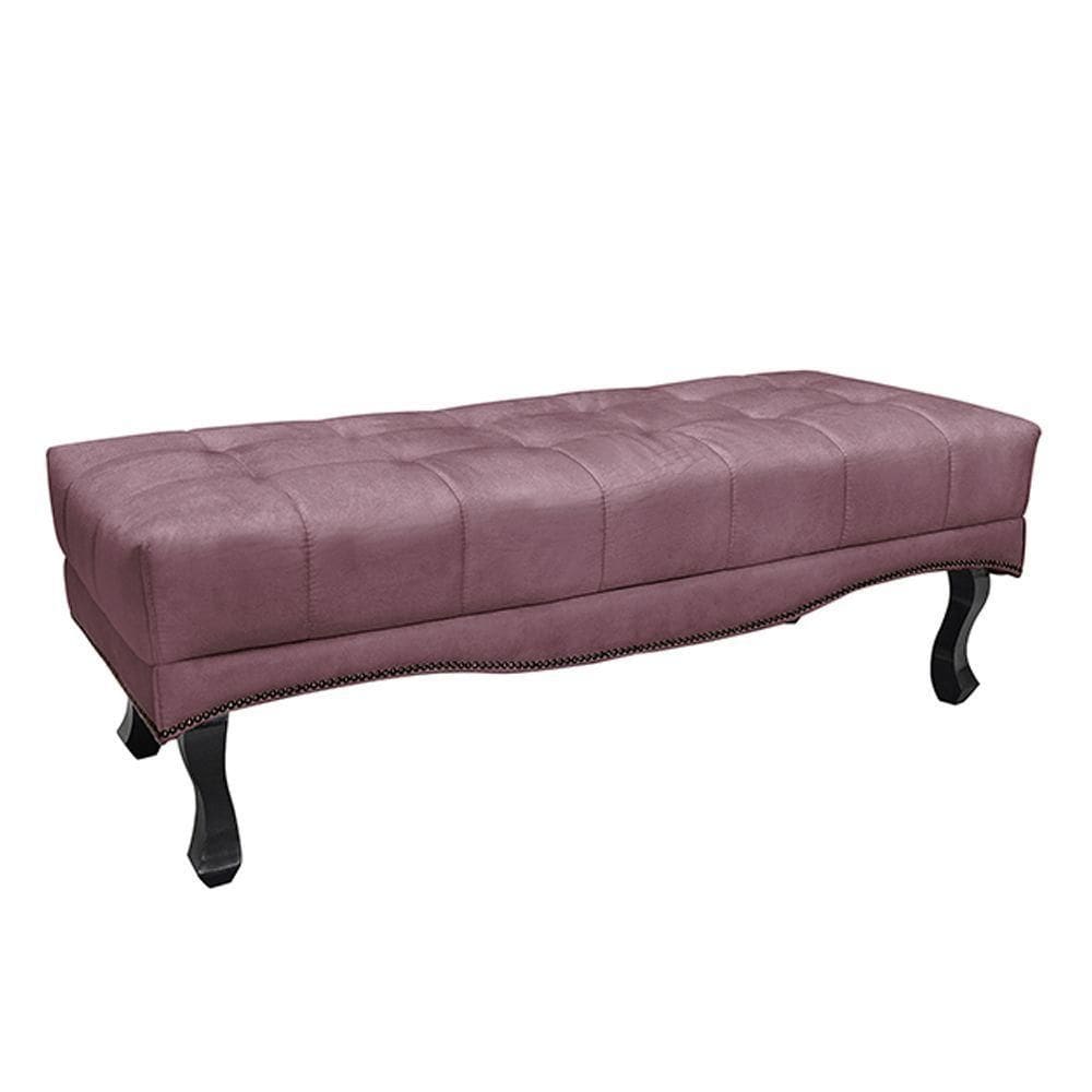 Recamier Decorativo 195cm Loewe Veludo Pés De Madeira Uva