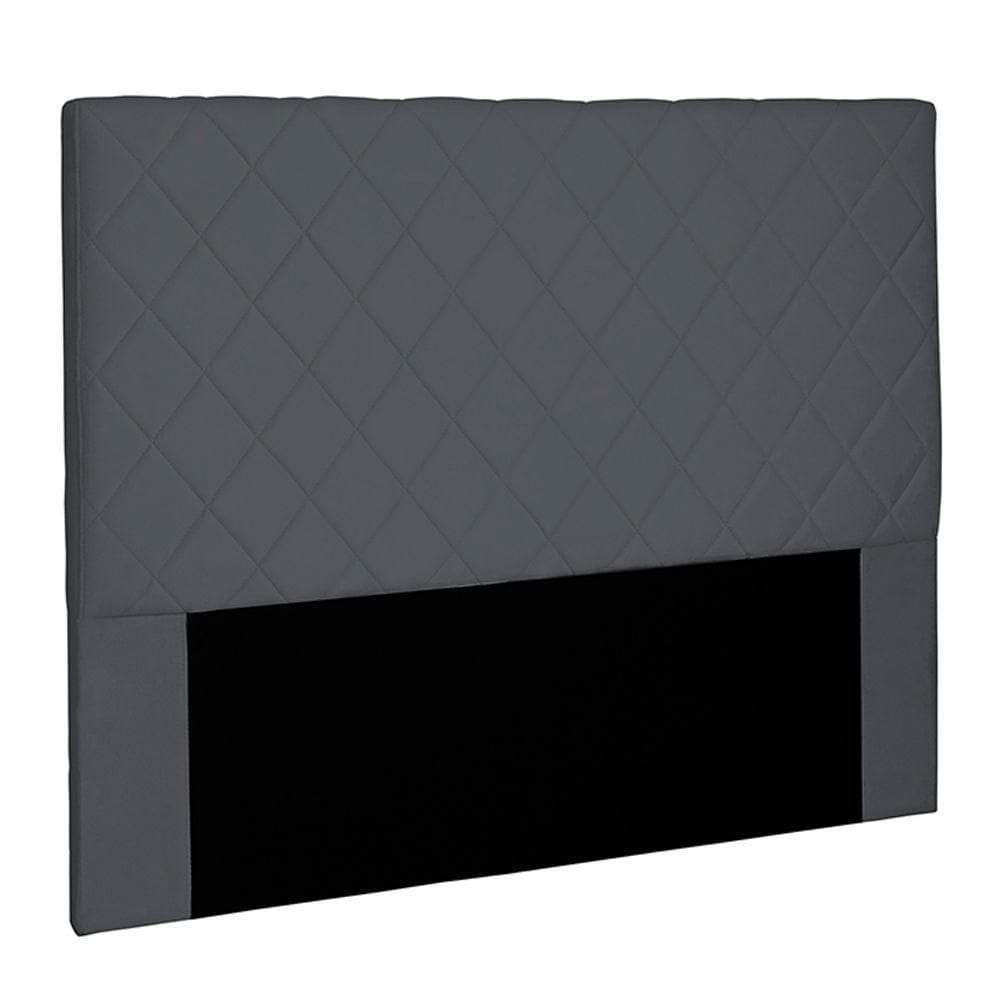 Cabeceira Decorativa Queen Size 1,60m Givenchy Suede Cinza