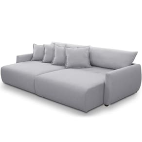 Sofá Cama Retrátil 3 Lugares Para Sala De Estar 250cm Sky T03 Linho Cinza - Lyam Decor