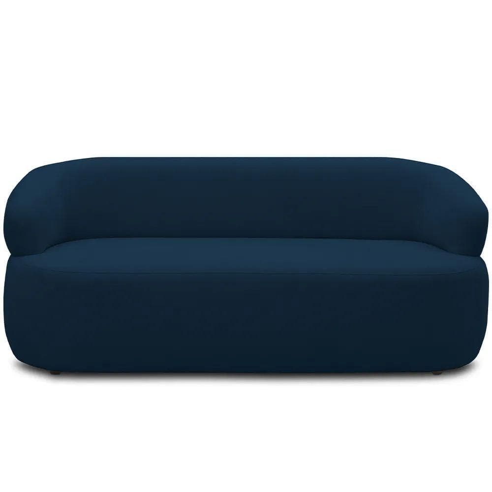 Sofá 3 Lugares Living Orgânico Sala De Estar 170cm Conka F05 Veludo Azul - Mpozenato