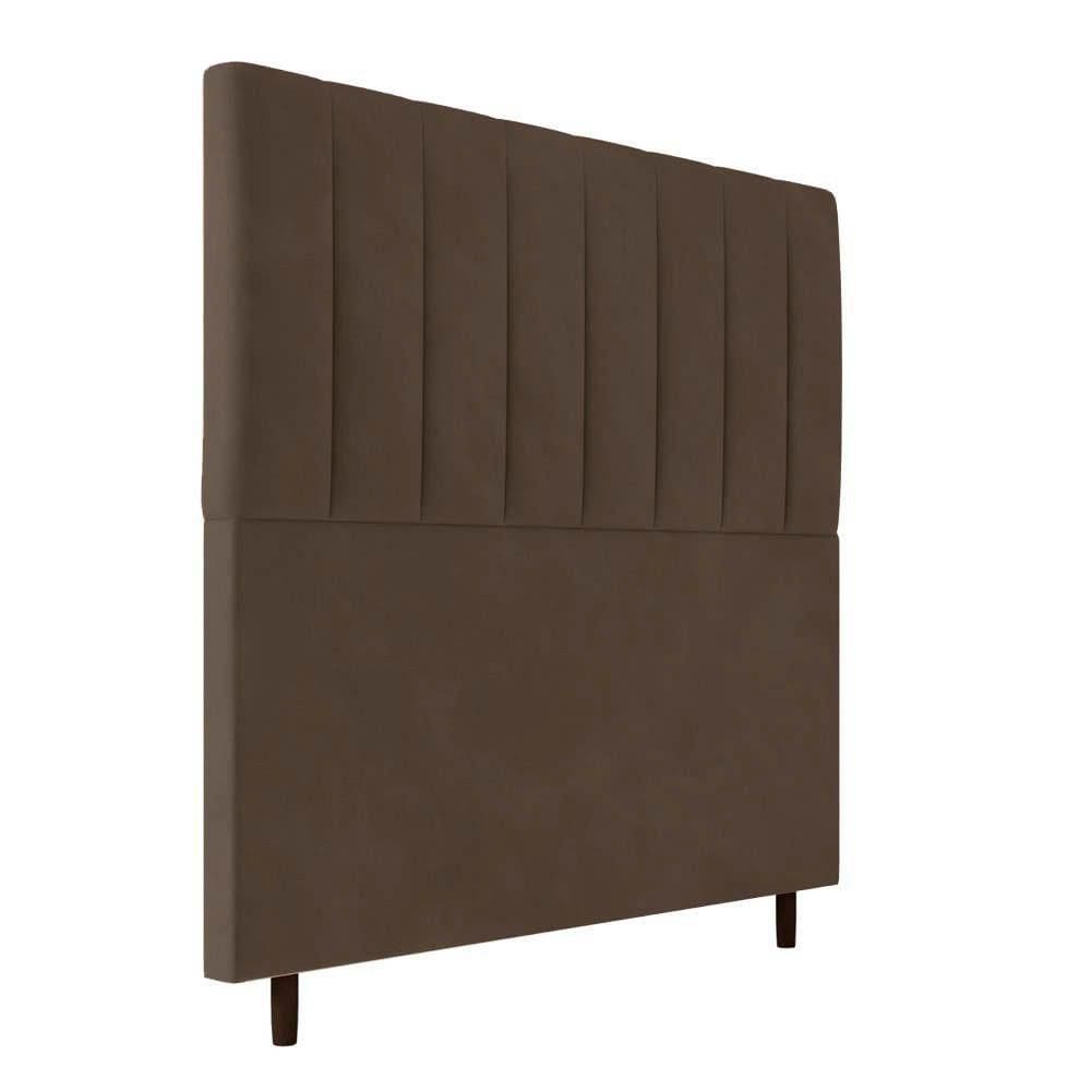 Cabeceira Decorativa Udine King 193Cm Veludo Marrom
