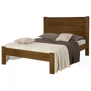 Cama Casal Madeira Maciça Lara Castanho At Moveis Castanho