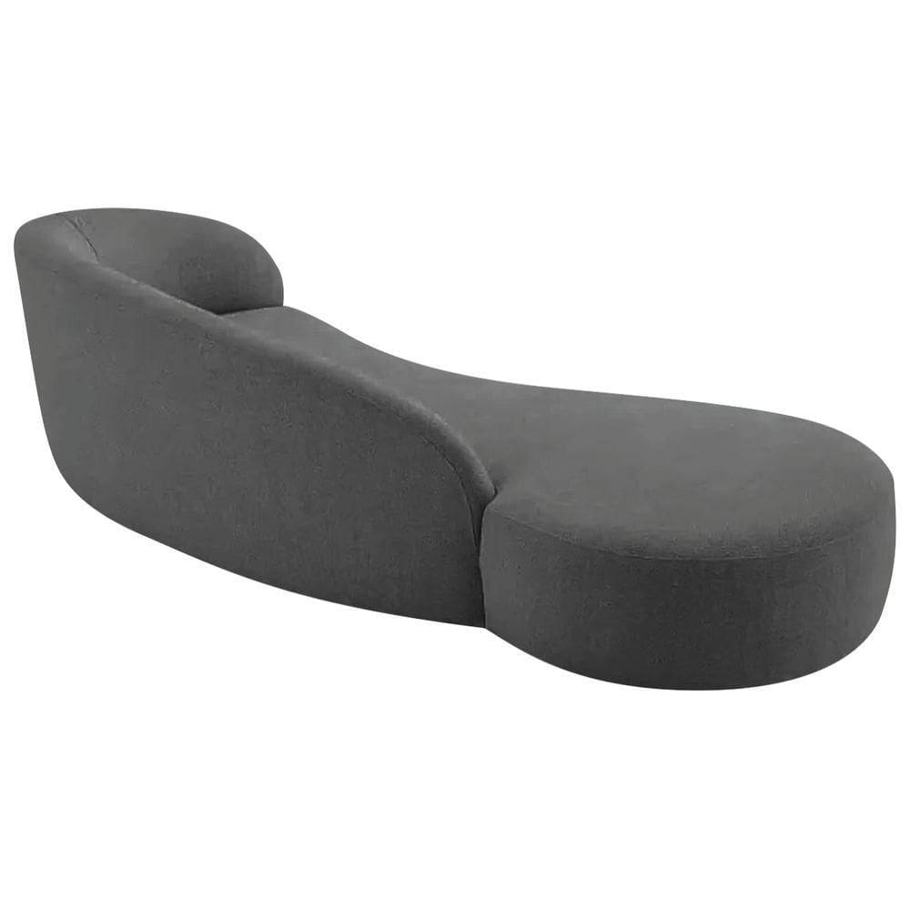 Divã Recamier Orgânico França 180cm Lado Esquerdo Linho Adj Decor Cinza