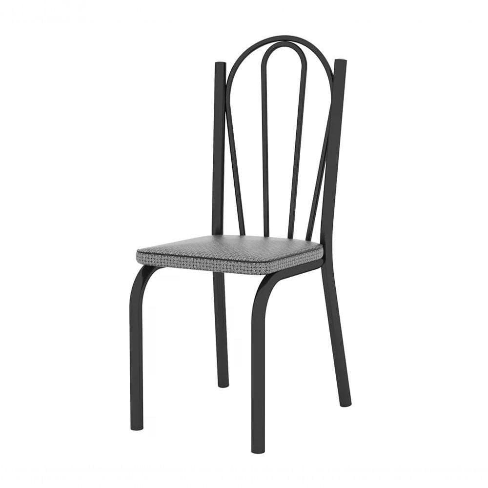 Cadeira Tubular Preto Fosco 121 Assento Platina Platina