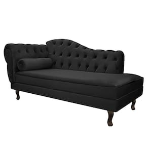 Divã Recamier Diana Lado Direito 120 Cm Suede Preto