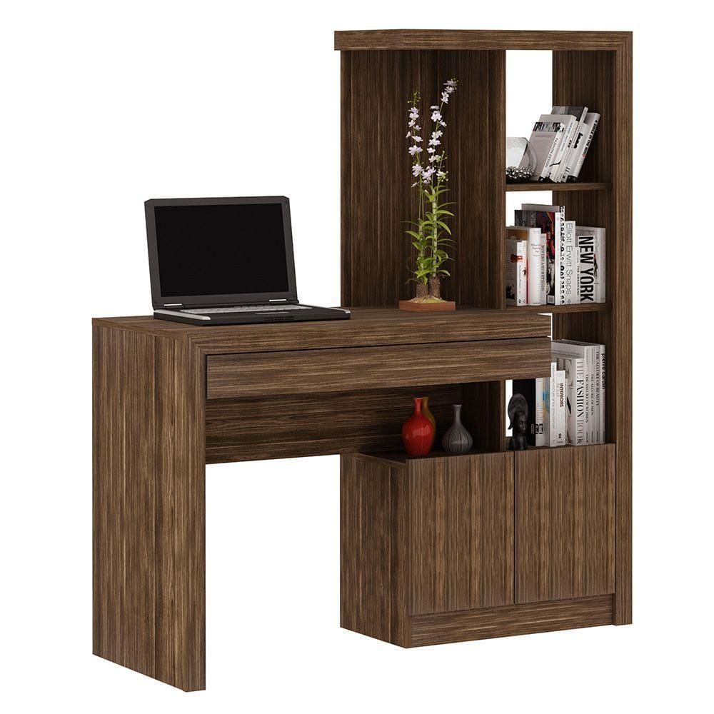 Mesa Conjunto Para Escritório Home Office Me4143 Mdp Nogal