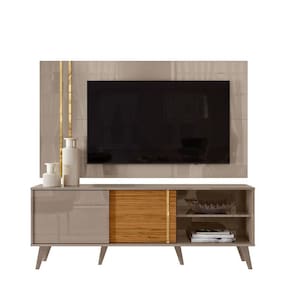 Bancada Com Painel Tv 65`` Cronos - Madetec Fendi/Naturale