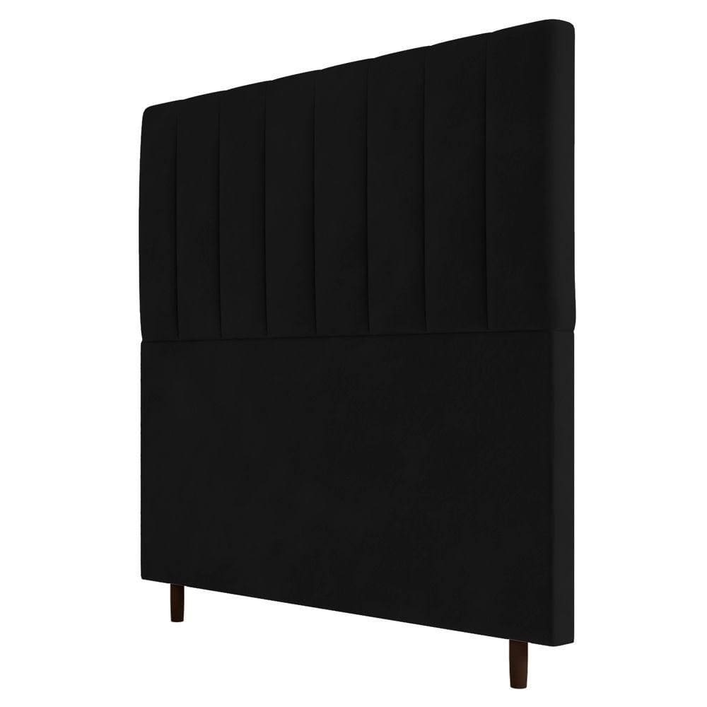 Cabeceira Box Casal Queen Size Itália 160cm Suede Preto