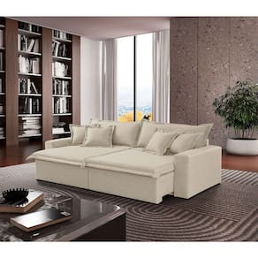 Sofá Montreal Linho 02 Módulos De 120m B25cm Meu Sofá Online A302 Linho Branco