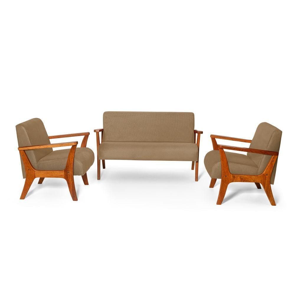 Conjunto De Poltronas Estofadas Cléo Bege