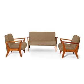 Conjunto De Poltronas Estofadas Cléo Bege
