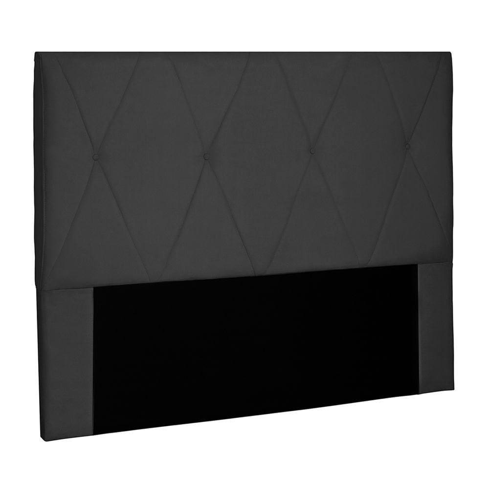Cabeceira Decorativa Queen Size 1,60m Yves Suede Preto