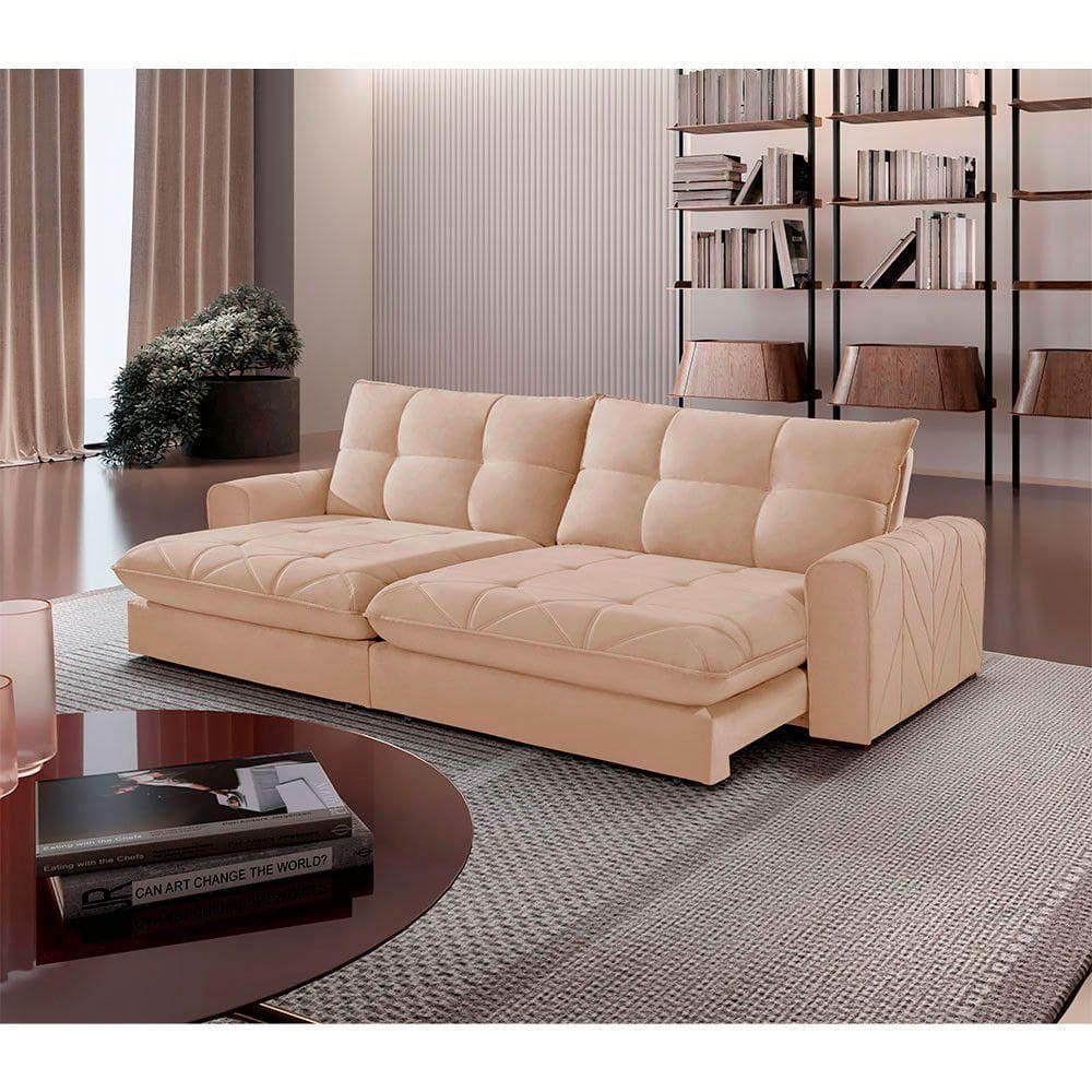 Sofá Firenze Linho 02 Módulos De 120cm B25cm Meu Sofá Online A294 Linho Creme