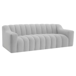 Sofá 2 Lugares Luxo Recepção Escritorio Sala Elegance 180cm Linho Cinza Claro