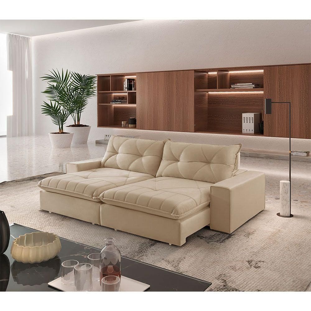 Sofá Hall Linho Dois Módulos De 100m B25cm Meu Sofá Online A226 Linho Bege