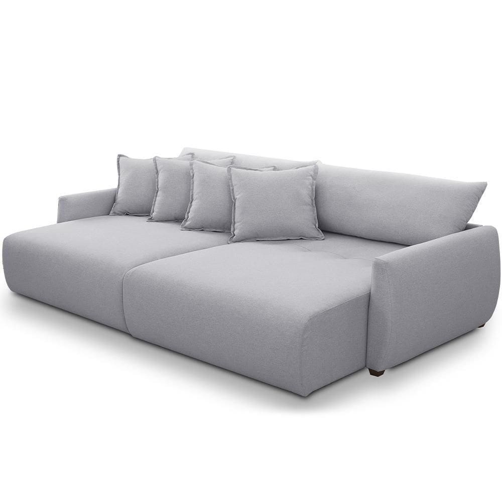 Sofá Cama Retrátil 2 Lugares Para Sala De Estar 170cm Sky T03 Linho Cinza - Lyam Decor