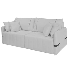 Sofá Cama Retrátil 160cm Essence D05 Linho Cinza-preto - Mpozenato