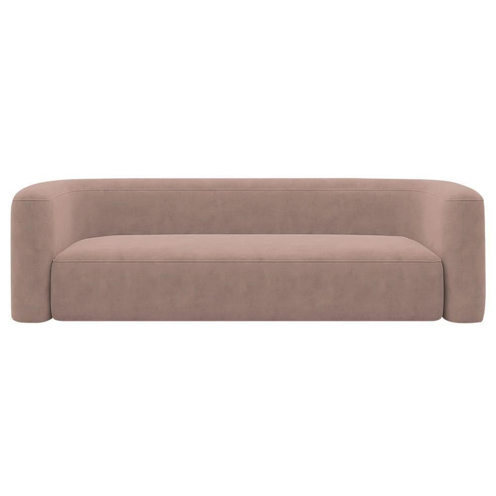 Sofá 3 Lugares 200cm Orgânico Luxo Recepção Melina Linho Rosê