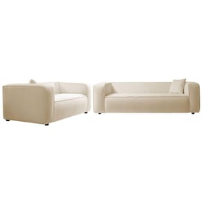 Kit Sofá 3 Lugares 200cm E Poltrona Cecília Bouclé Adj Decor Cinza