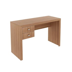 Mesa Com 2 Gavetas Para Escritório Home Office Mdp Amendoa