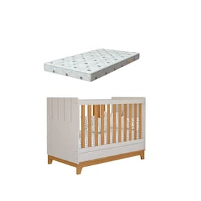 Berço Bebe Americano 3x1 MDF Dorabelly Bis Com Colchão