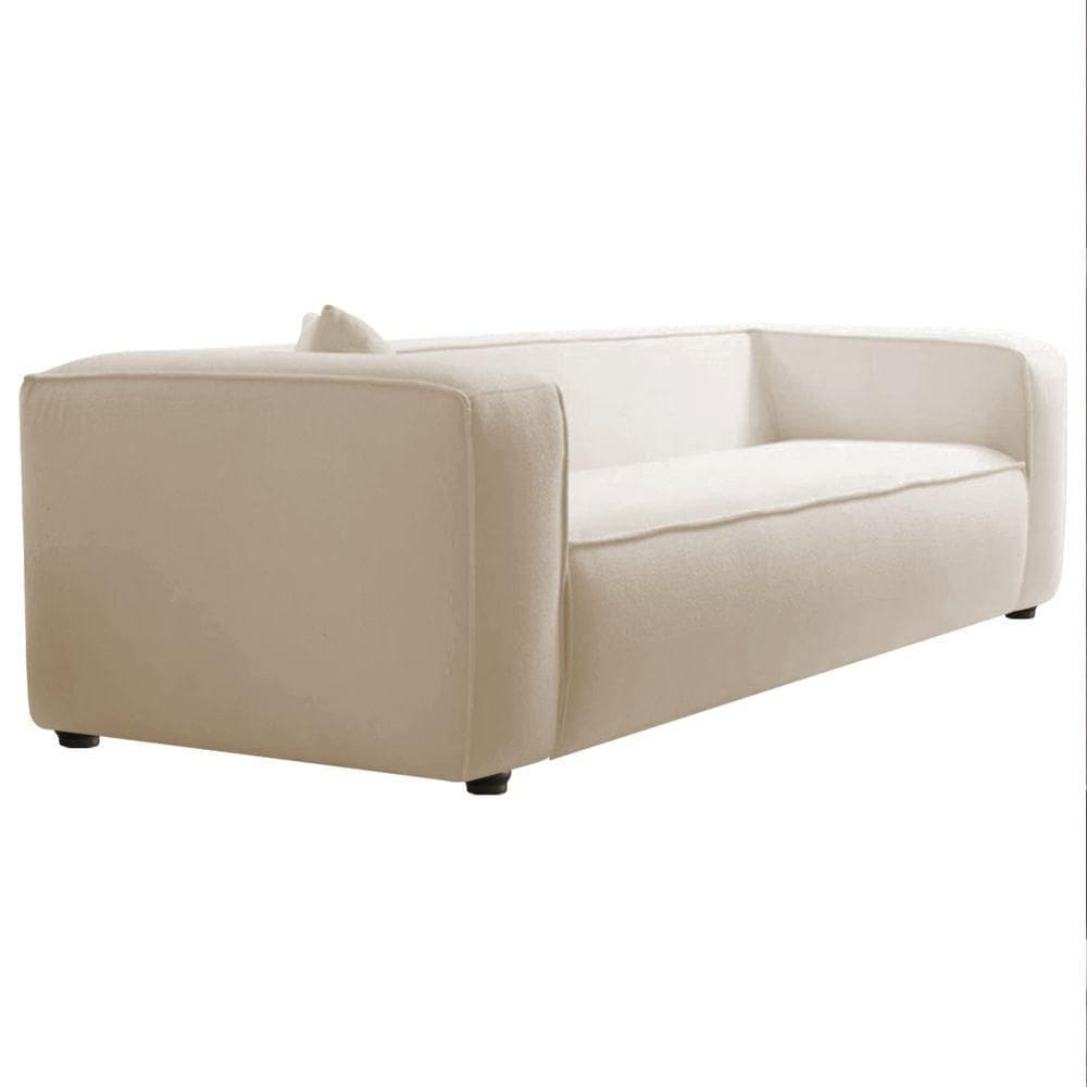 Sofá 3 Lugares 180cm Orgânico Luxo Recepção Cecília Linho Bege