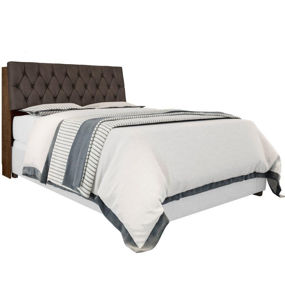 Cabeceira Casal Box Laura Malbec Captonê Marrom