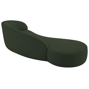Divã Recamier Orgânico França 180cm Lado Esquerdo Linho Adj Decor Verde