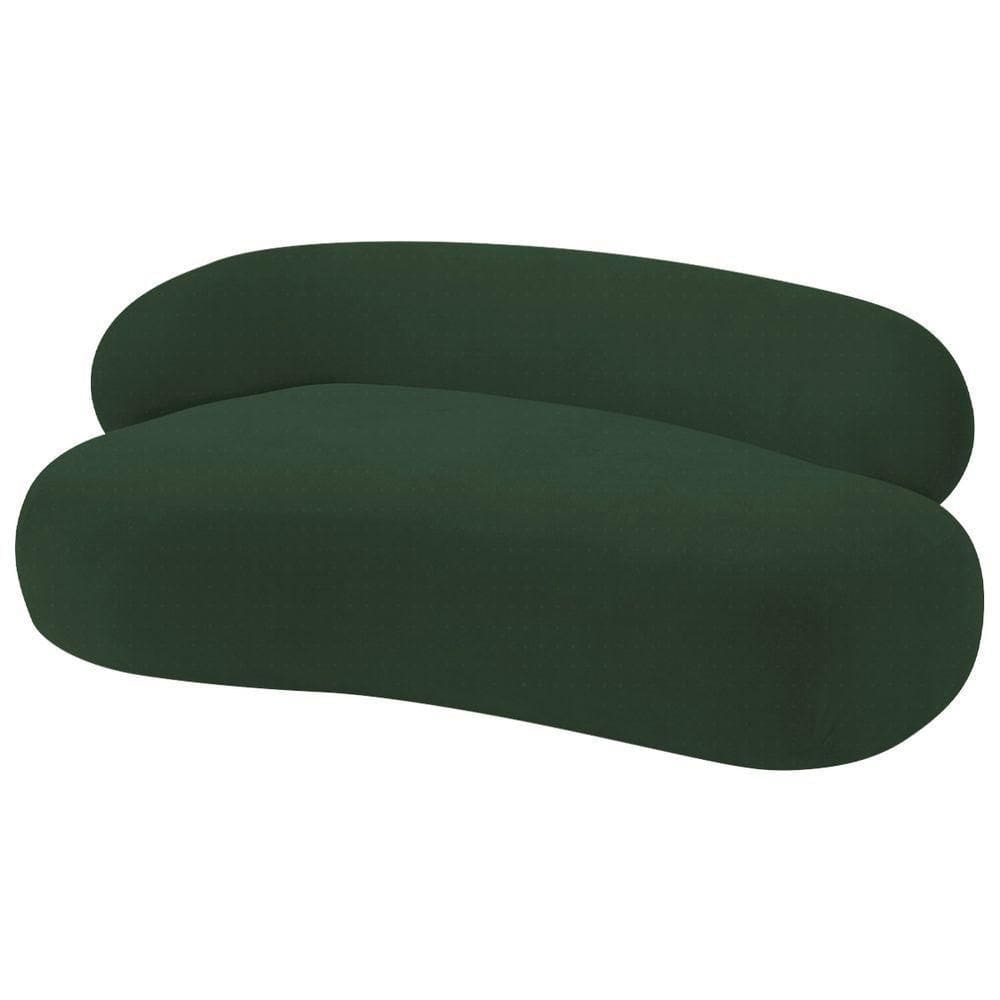 Divã Recamier Luxo Decorativo Canadá 150cm Lado Direito Linho Verde
