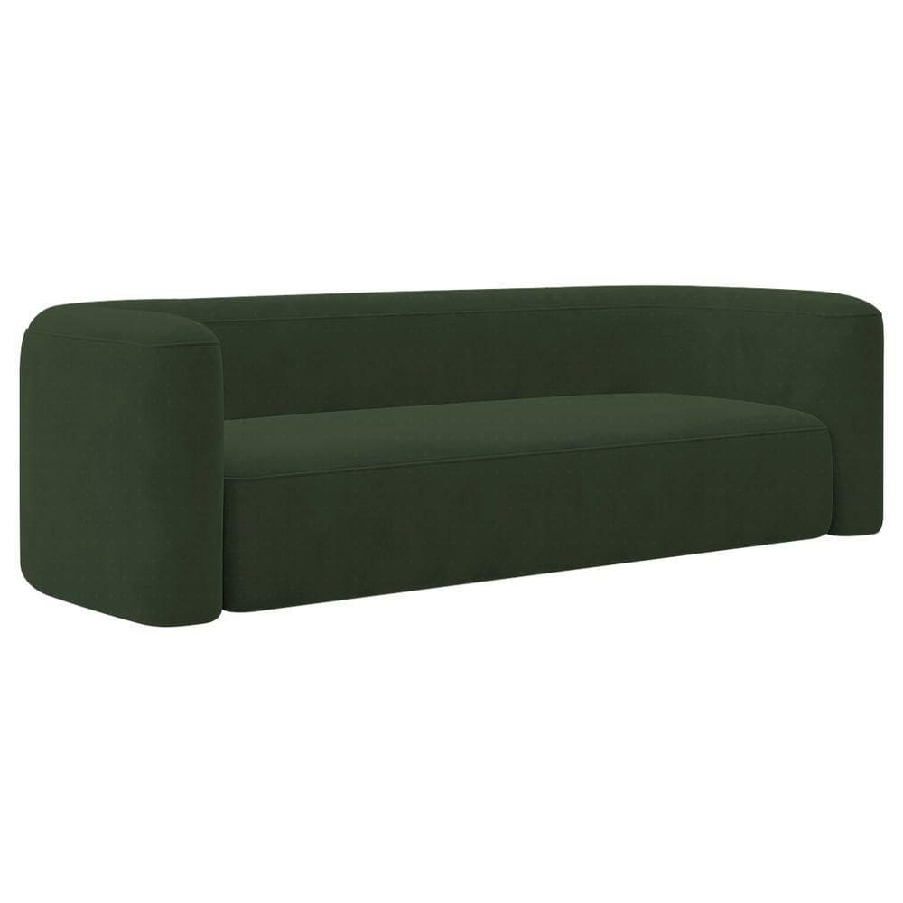 Sofá 2 Lugares 160cm Orgânico Luxo Recepção Melina Linho Adj Decor Verde