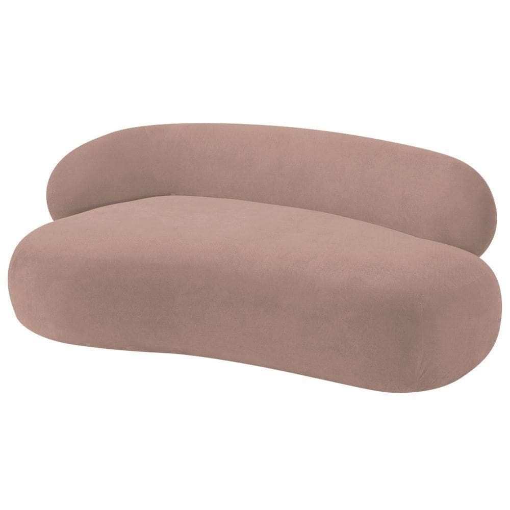 Divã Recamier Luxo Decorativo Canadá 150cm Lado Direito Linho Rosê