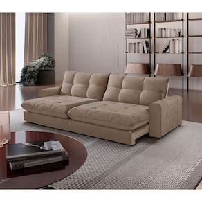 Sofá Firenze Veludo 02 Módulos De 120cm Meu Sofá Online B002 Veludo Capuccino